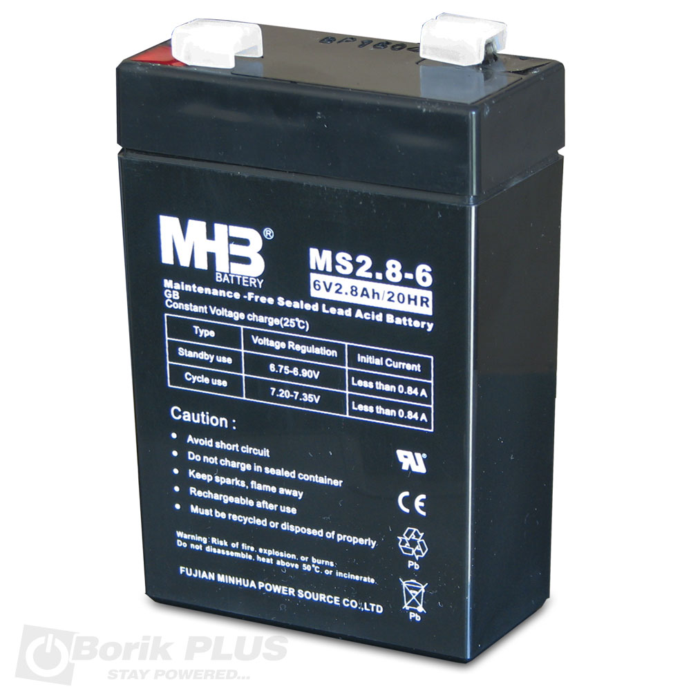 MS 2.8-6 Olovna VRLA baterija 6V 2.8Ah MS 2.8-6 Olovna VRLA baterija 6V 2.8Ah